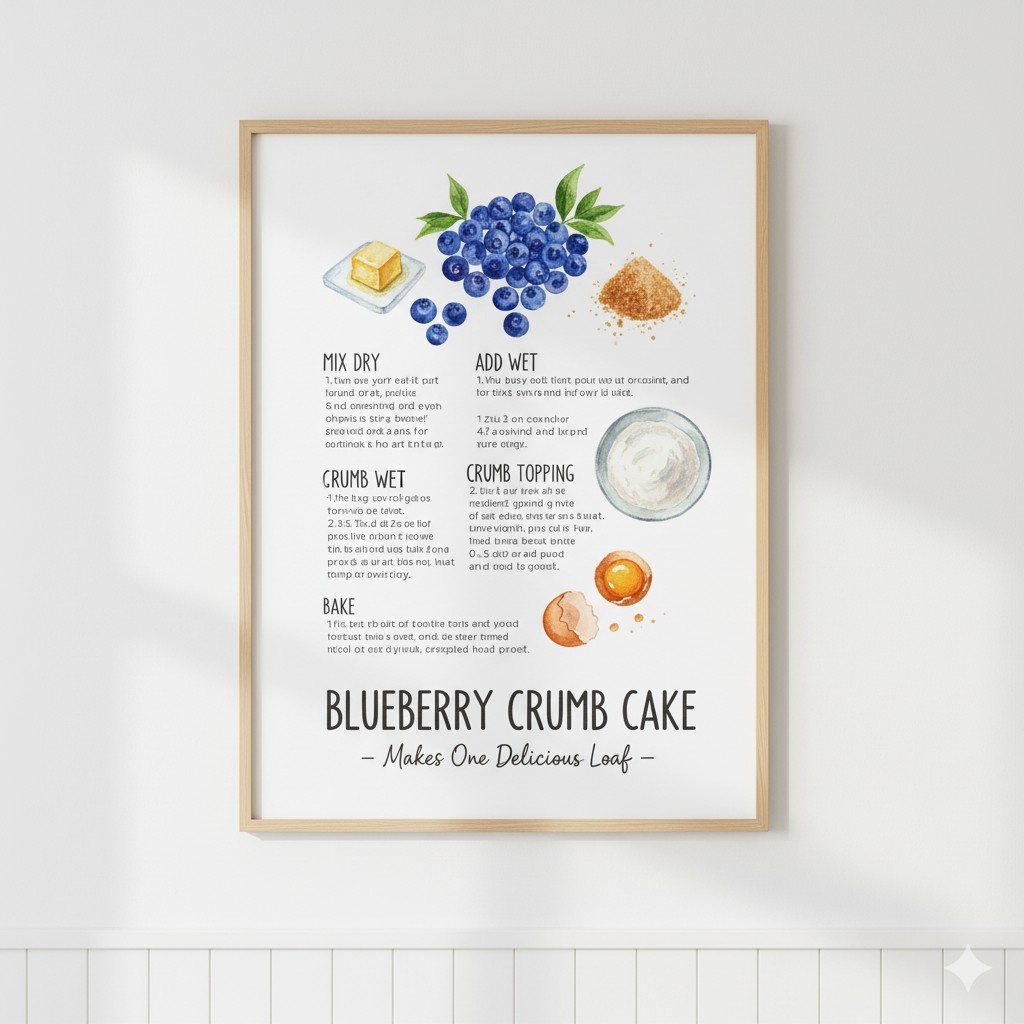 Kitchen wall prints/posters (illustrated recipes)